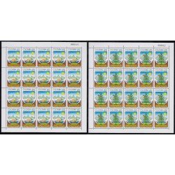 Upaep Colombia 1048/49 1995 Hojas completas Manos montañas pez y árbol MNH