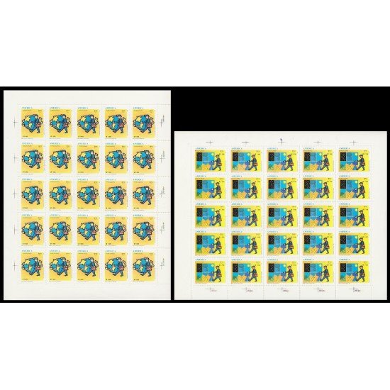 Upaep Paraguay 2733/34 1997 Hojas completas Cartero postman alrededor de la tierra MNH Upaep Paraguay 2733/34 1997 Hojas completas Cartero postman alrededor de la tierra MNH