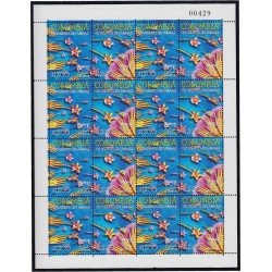 Upaep Colombia 1117/18  654/55 1999 Hojas completas Manos lanzando Flores MNH
