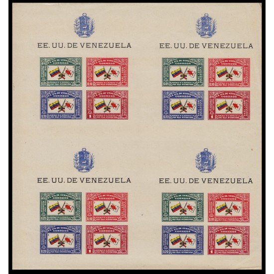 Venezuela 1 HB 1944 Bl.4 Homenaje a la Cruz Roja Internacional MNH