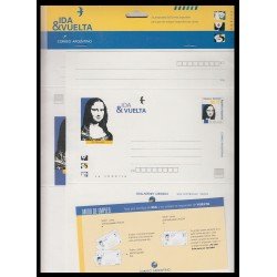 Argentina Aerogramas La Gioconda con sello impreso Argentina Aerogramas La Gioconda con sello impreso