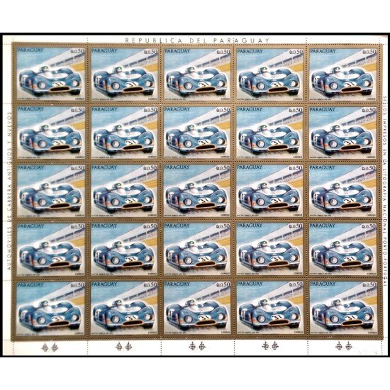 Paraguay 1223 1972 Minihojita Coches de carreras MNH