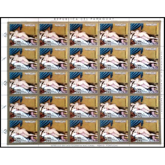 Paraguay 1175 1971  Minihojita Napoleón y mujeres Retratos MNH