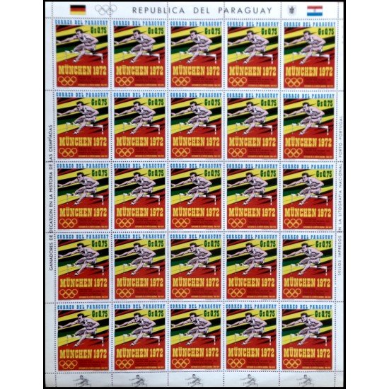 Paraguay 1116 1971 Minihojita Juegos olímpicos de Munich MNH Paraguay 1116 1971 Minihojita Juegos olímpicos de Munich MNH