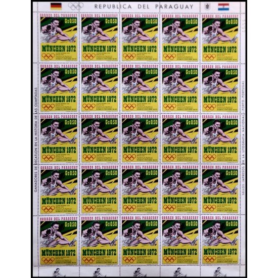 Paraguay 1115 1971 Minihojita Juegos olímpicos de Munich MNH