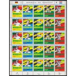 Paraguay 1110/14 1971 Minihojita Juegos olímpicos de Munich MNH Paraguay 1110/14 1971 Minihojita Juegos olímpicos de Munich MNH