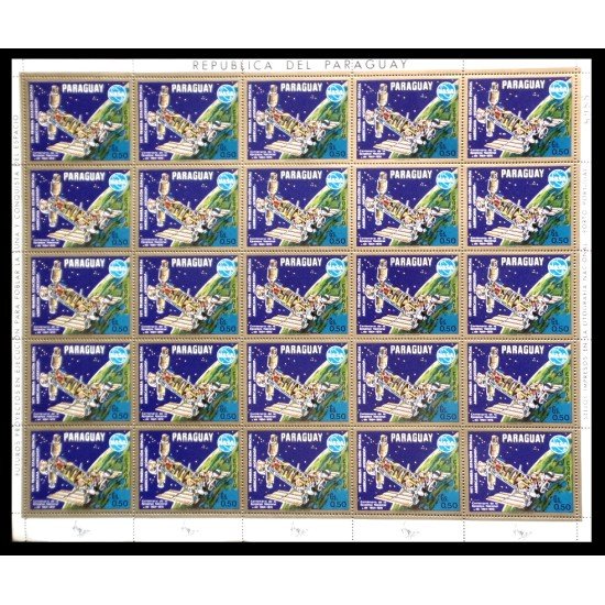 Paraguay 1087 1970 Minihojita Futuros proyectos de la Nasa MNH