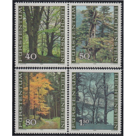 Liechtenstein 698/01 1980 El bosque durante las cuatro estaciones MNH Liechtenstein 698/01 1980 El bosque durante las cuatro estaciones MNH
