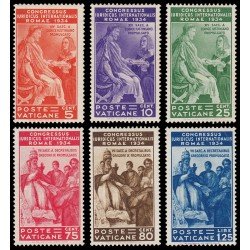 Vaticano 66/71 1935 Congreso jurídico Roma  Gregorio IX MNH