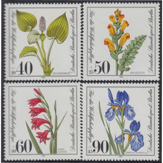 Alemania Berlín 611/14 1981 Plantas acuáticas MNH Alemania Berlín 611/14 1981 Plantas acuáticas MNH