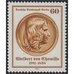 Alemania Berlín 599 1981 Poeta y Naturalista Adelbert von Chamisso  Medalla MNH 