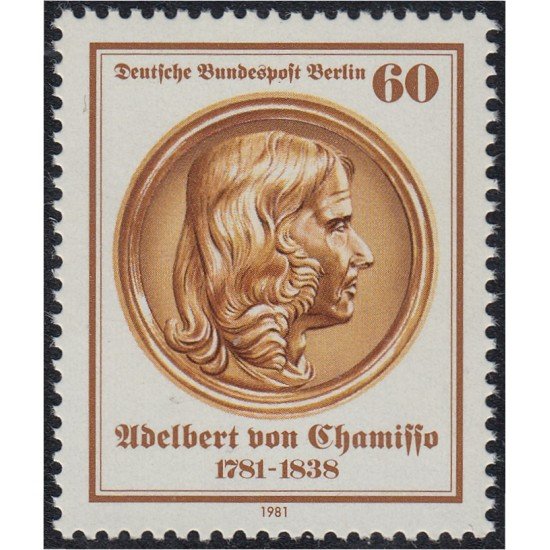 Alemania Berlín 599 1981 Poeta y Naturalista Adelbert von Chamisso Medalla MNH Alemania Berlín 599 1981 Poeta y Naturalista Adelbert von Chamisso Medalla MNH