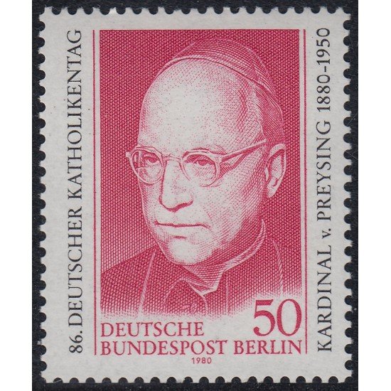 Alemania Berlín 585 1980 Retrato del Cardena lPreysing MNH Alemania Berlín 585 1980 Retrato del Cardena lPreysing MNH