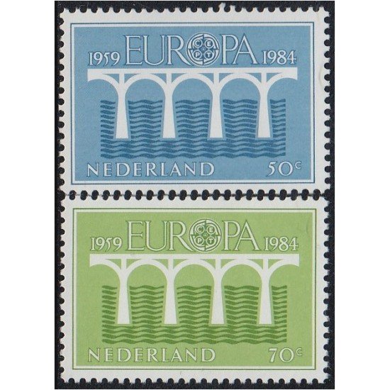 Holanda 1221/22 1984 Puente de la cooperación europea MNH