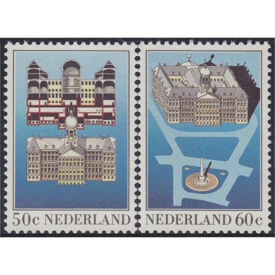 Holanda 1191/92 1982 Palacio Real de Dam MNH Holanda 1191/92 1982 Palacio Real de Dam MNH