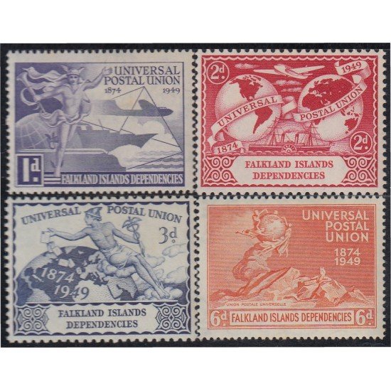 Falkland Islands Islas Malvinas 46/49 1948 75 Aniversario de la UPU Dependencia South shetlands MNH Falkland Islands Islas Malvinas 46/49 1948 75 Aniversario de la UPU Dependencia South shetlands MNH