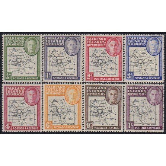 Falkland Islands Islas Malvinas 33/41 1946/48 Effigie de Jorge VI  Dependencia South shetlands MNH