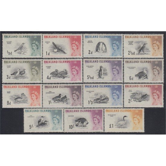 Falkland Islands Islas Malvinas 122/36 1960/66 Elizabeth II Pájaros Aves Birds MNH