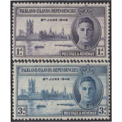 Falkland Islands Islas Malvinas 93/94 1937/41 Effigie de Jorge VI MNH Falkland Islands Islas Malvinas 93/94 1937/41 Effigie de Jorge VI MNH