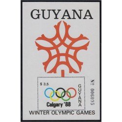 Guyana HB 18 1988 Juegos Olímpicos de Calgary MNH Guyana HB 18 1988 Juegos Olímpicos de Calgary MNH