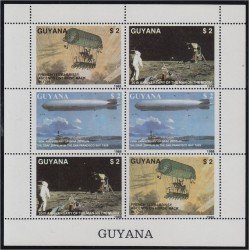 Guyana 2082/84 1989 Minihojita Conquista del aire y del espacio MNH Guyana 2082/84 1989 Minihojita Conquista del aire y del espacio MNH