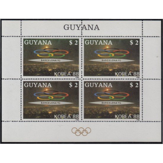 Guyana 2050FB 1988 Minihojita Preludio juegos olímpicos de Barcelona MNH