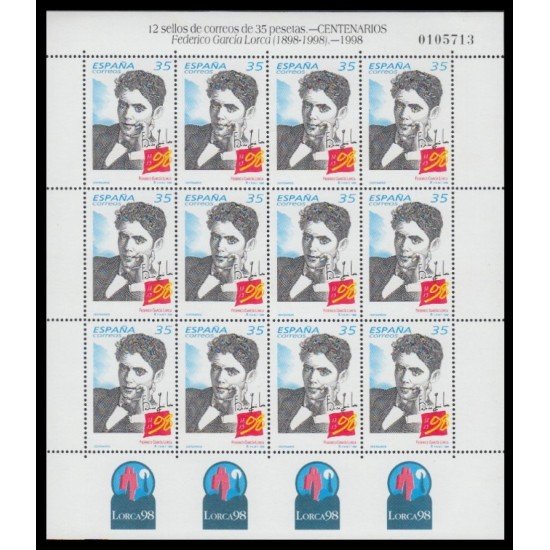 España Spain Emisión Conjunta 1998 España - México Federico García Lorca MNH España Spain Emisión Conjunta 1998 España - México Federico García Lorca MNH