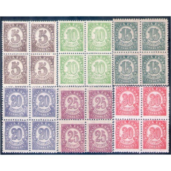 España Spain 745/50 Bl.4 1938 Cifras Numbers Stamps MNH