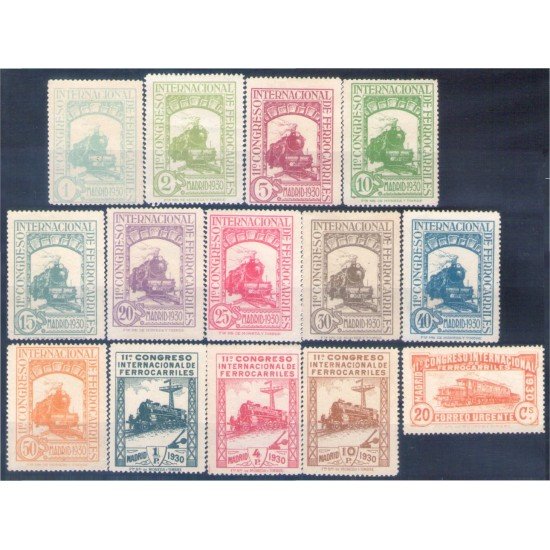 España Spain 469/82 1930 Congreso Ferrocarril Train MNH España Spain 469/82 1930 Congreso Ferrocarril Train MNH