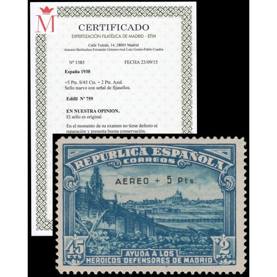 España Spain 759 1938 Defensa de Madrid MH España Spain 759 1938 Defensa de Madrid MH