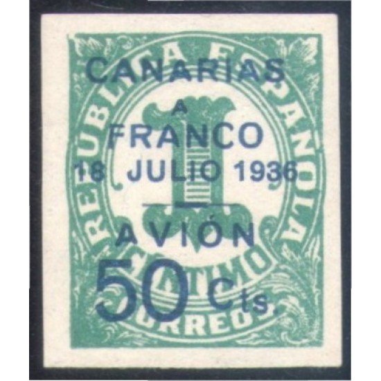 España Spain Canarias 20 1937 Variedad MNH