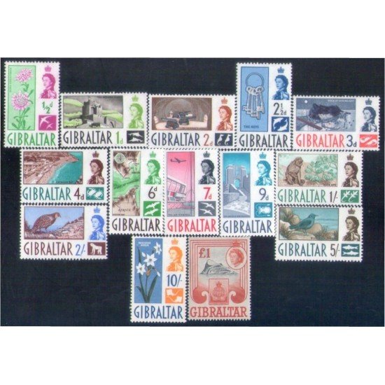 Gibraltar 145/58 1954 Serie Isabel II Paisajes MH