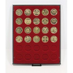 Lindner 2750 Bandeja 34 mm para monedas con 30 hoyos redondos Lindner 2750 Bandeja 34 mm para monedas con 30 hoyos redondos