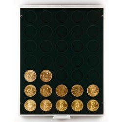 Lindner 2111C Bandeja 32,5 mm para monedas con 35 hoyos redondos Lindner 2111C Bandeja 32,5 mm para monedas con 35 hoyos redondos