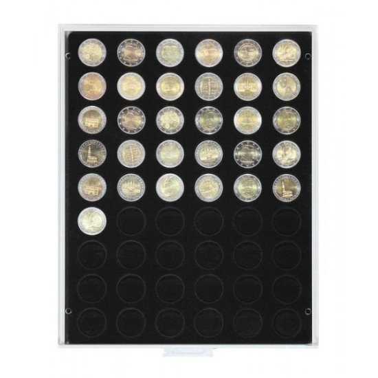 Lindner 2154C Bandeja 25,75 para monedas con 54 hoyos redondos