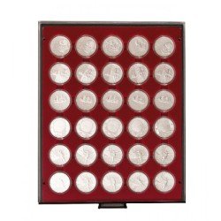 Lindner 2626 Bandeja 39 mm para monedas con 30 huecos redondos en cápsulas Lindner 2626 Bandeja 39 mm para monedas con 30 huecos redondos en cápsulas
