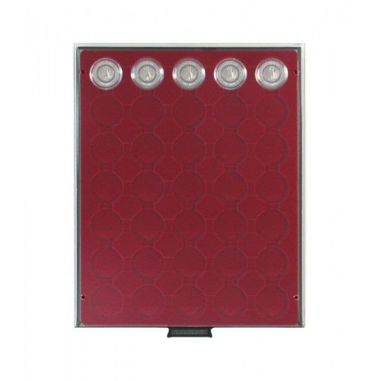 Lindner 2935 Bandeja 34 mm para monedas con 35 huecos redondos en cápsulas 