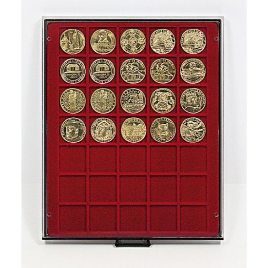 Lindner 2735 Bandeja 36 mm para monedas con 35 huecos cuadrados