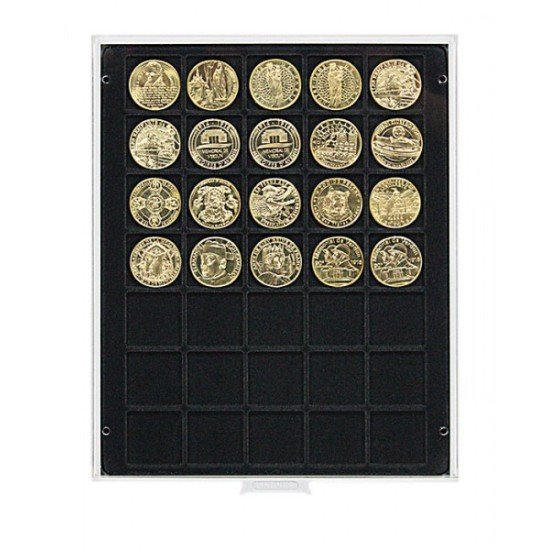 Lindner 2135C Bandeja 36 mm para monedas con 35 huecos cuadrados