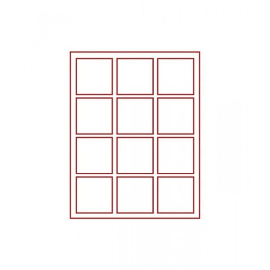 Lindner 2862 Bandeja doble 66 x 66 mm compartimentos cuadrados 12 monedas