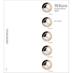 Lindner 1110-2 hojas pre-impresas para monedas de colección de 10 euros 