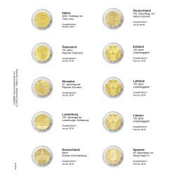 Lindner 1118-23 Hojas individuales para monedas conmemorativas de 2 Euros Lindner 1118-23 Hojas individuales para monedas conmemorativas de 2 Euros