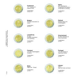 Lindner 1118-21 Hojas individuales para monedas conmemorativas de 2 Euros Lindner 1118-21 Hojas individuales para monedas conmemorativas de 2 Euros