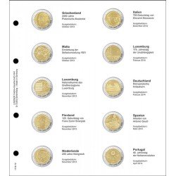 Lindner 1118-12 Hojas individuales para monedas conmemorativas de 2 Euros Lindner 1118-12 Hojas individuales para monedas conmemorativas de 2 Euros