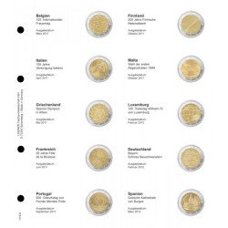 Lindner 1118-9 Hojas individuales para monedas conmemorativas de 2 Euros Lindner 1118-9 Hojas individuales para monedas conmemorativas de 2 Euros