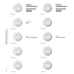 Lindner 1505-7 Hojas individuales para monedas conmemorativas de 2 Euros Estados Federados Alemanes Lindner 1505-7 Hojas individuales para monedas conmemorativas de 2 Euros Estados Federados Alemanes
