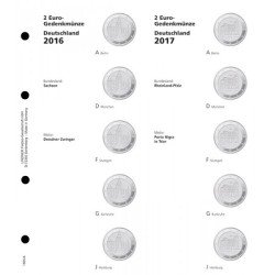 Lindner 1505-6 Hojas individuales para monedas conmemorativas de 2 Euros Estados Federados Alemanes Lindner 1505-6 Hojas individuales para monedas conmemorativas de 2 Euros Estados Federados Alemanes