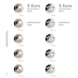 Lindner 1119-2 Hojas individuales para álbum pre-impreso para monedas de colección de 5 Euros Alemania Lindner 1119-2 Hojas individuales para álbum pre-impreso para monedas de colección de 5 Euros Alemania