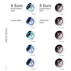 Lindner 1119-1 Hojas individuales para álbum pre-impreso para monedas de colección de 5 Euros Alemania Lindner 1119-1 Hojas individuales para álbum pre-impreso para monedas de colección de 5 Euros Alemania
