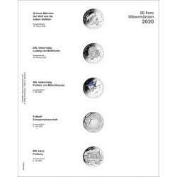 Lindner MU20E20 Hojas individuales pre-impresas Publica M para monedas de 20 Euros de Plata de Alemania Lindner MU20E20 Hojas individuales pre-impresas Publica M para monedas de 20 Euros de Plata de Alemania